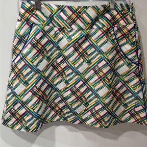 Adidas Women Skort Multicolor Size 2 Tennis Golf Skort Zipper Closure 5 Pockets
